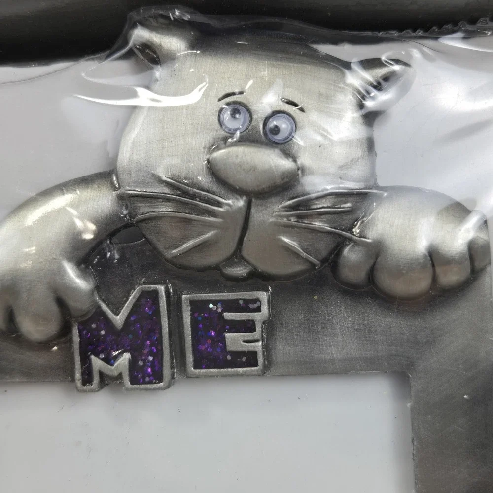 Cat Lovers Metal Picture Frame w Climbing Cat & Charms 3.5x5 Sealed In Gift Box